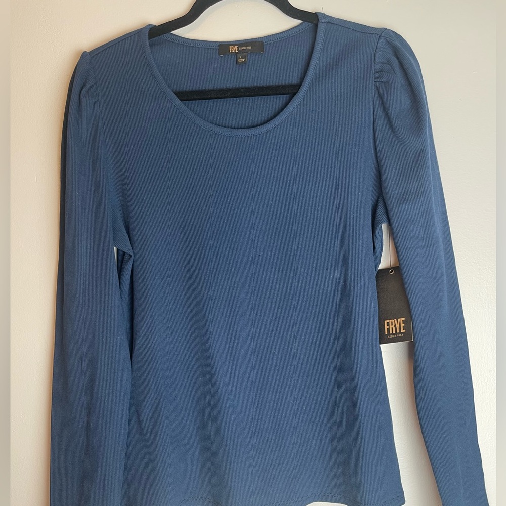FRYE PUFF SLEEVE‎ RIB TOP NWT